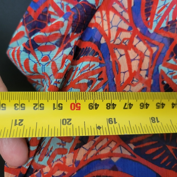 Shear Multi-colored Tunic with Beaded Neckline - Picture 6 of 8